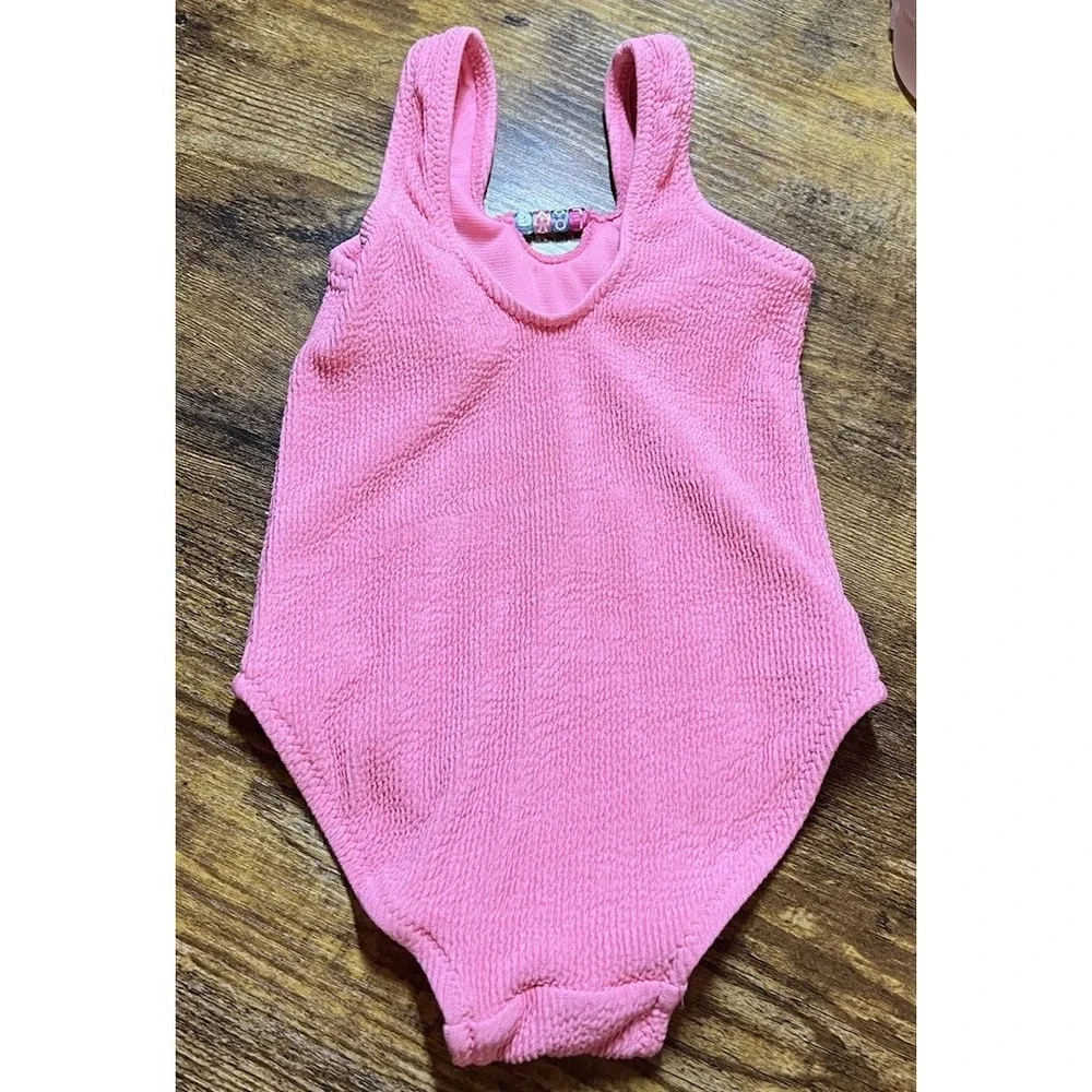 Zara Girls Pink LOVE Swimsuit Size 2 NEW One Piece Swimwear Summer
